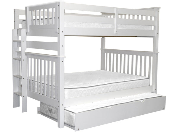 Bunk Beds Full over Full End Ladder White | Trundle $899