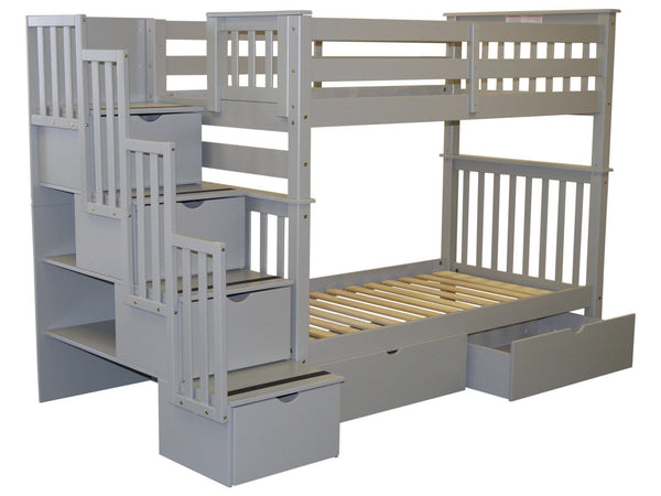 bunk beds with stairs and drawers