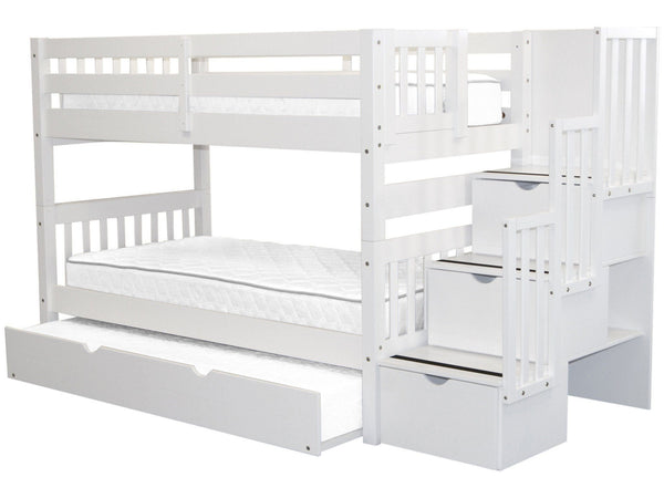 low bunk beds with storage