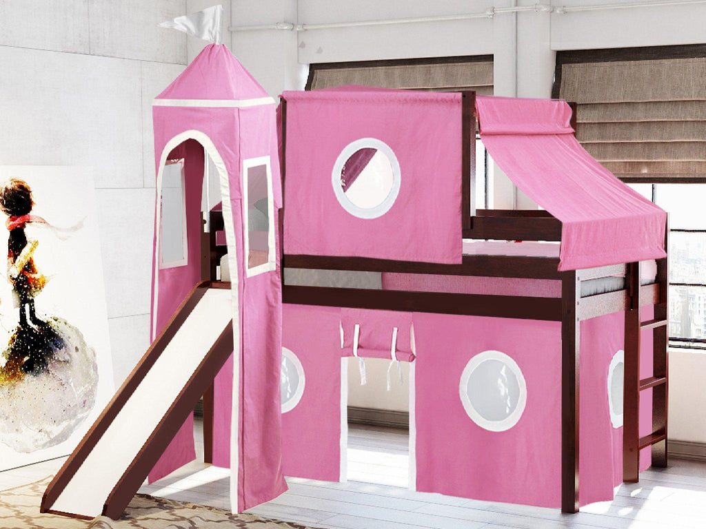 pink loft bed