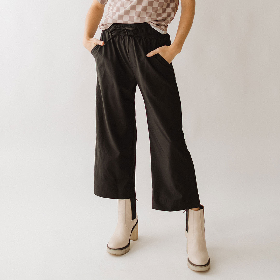 Audrey Wide Leg Pants, Black - Albion