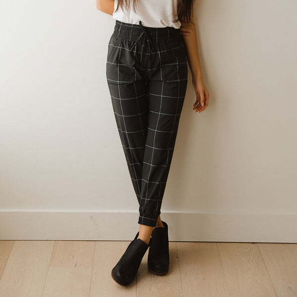 Destination Joggers, Black Windowpane - Albion