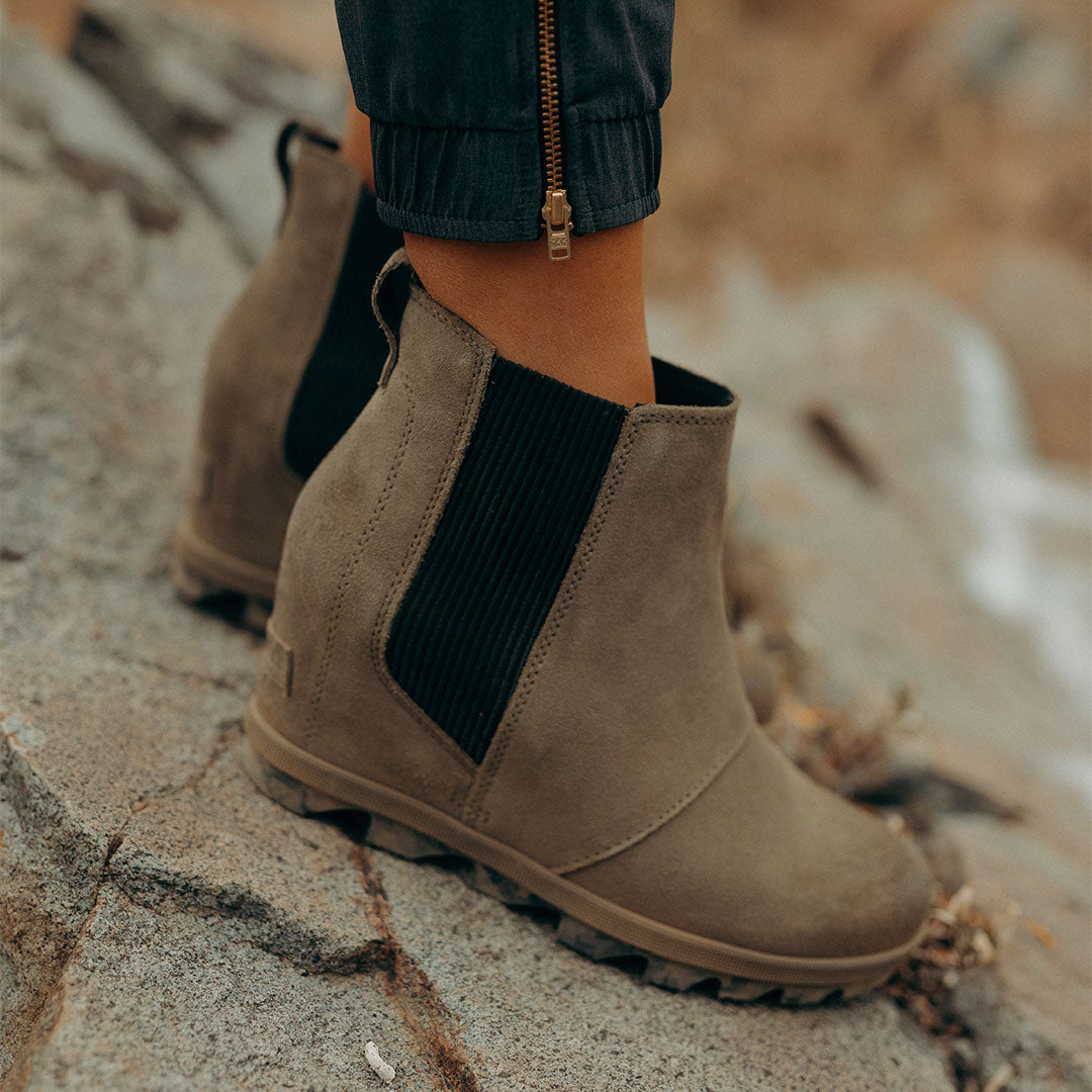 joan of arctic ii waterproof wedge bootie sorel