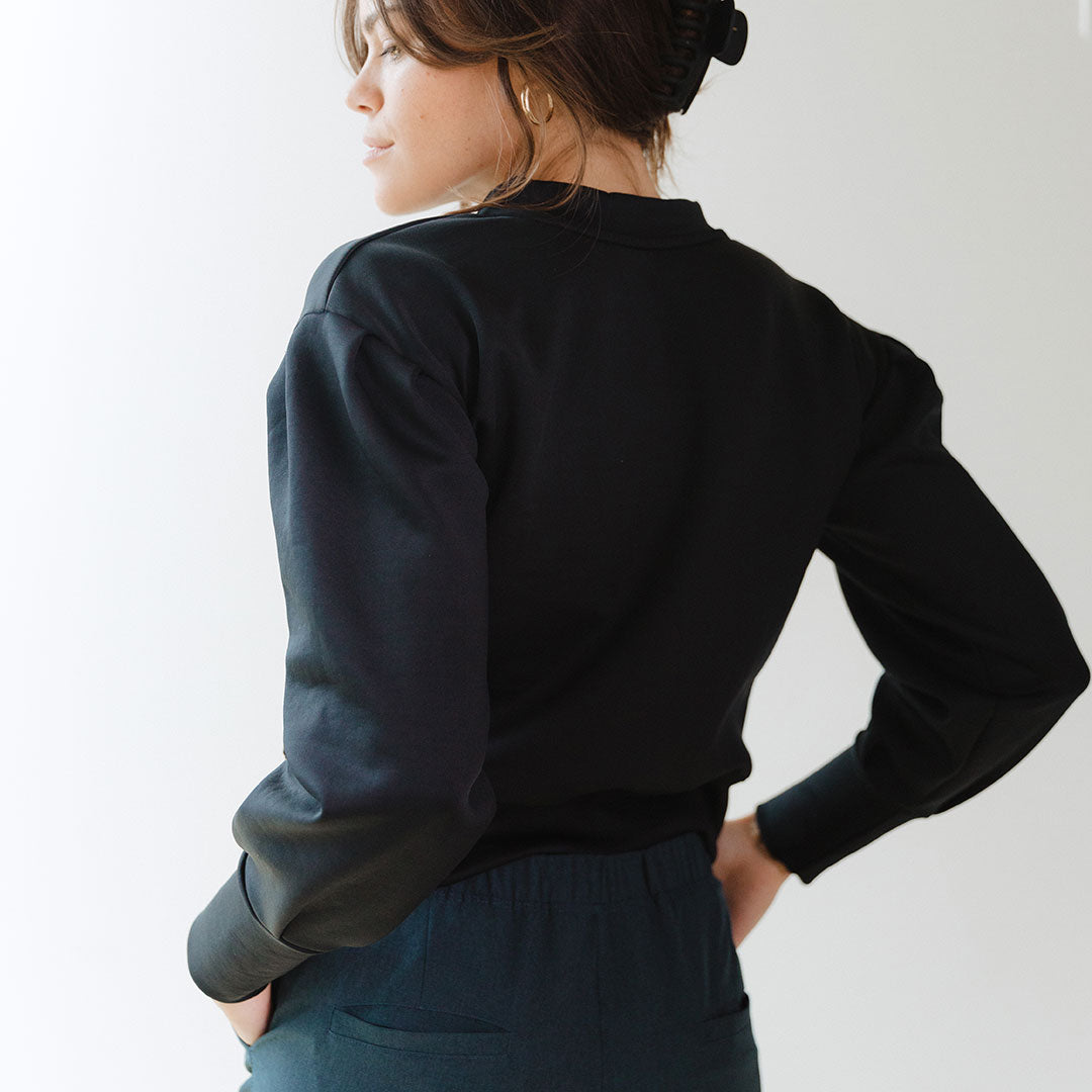 Puff Sleeve, Neo Crop, Black