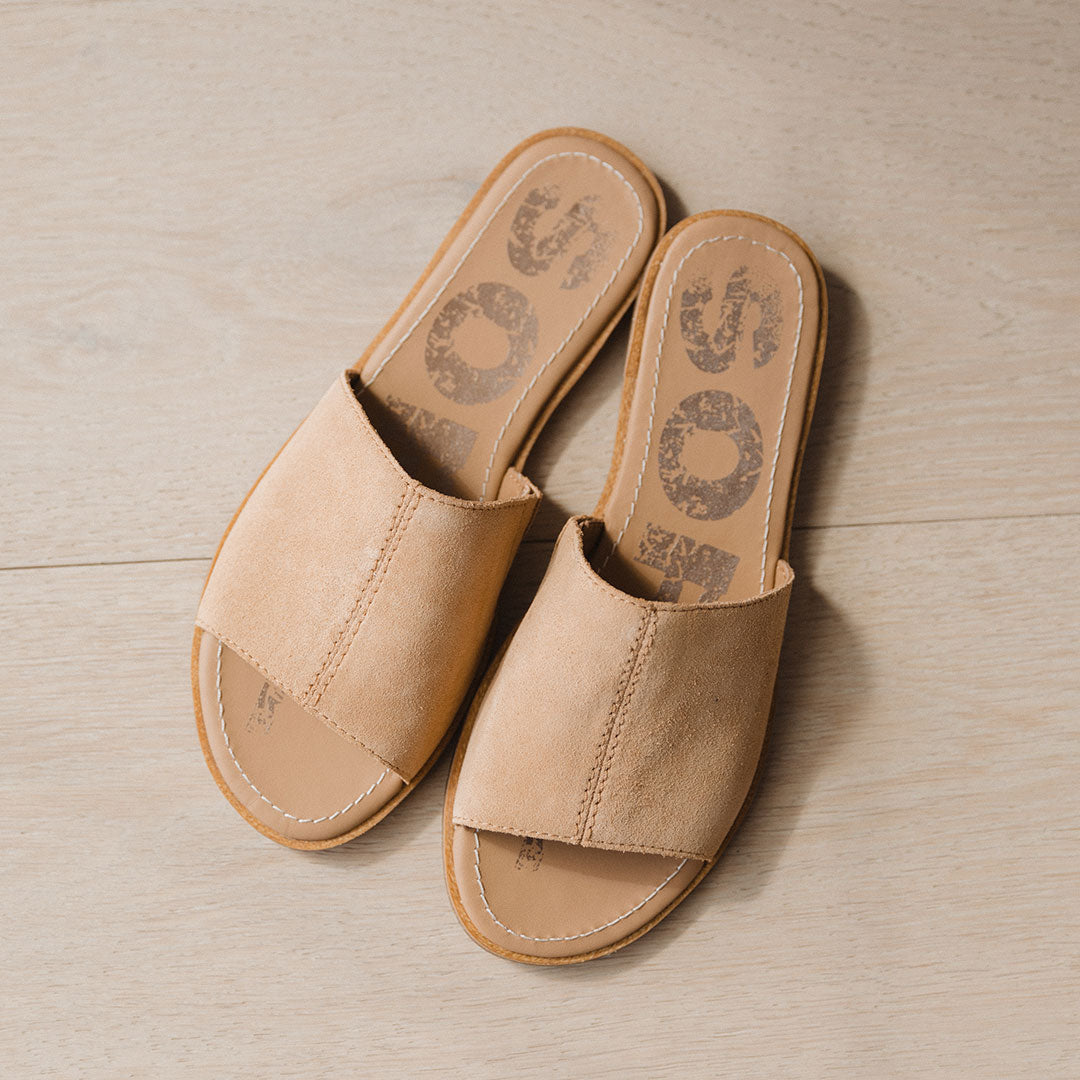 Sorel Ella Block Slide Beige - Albion