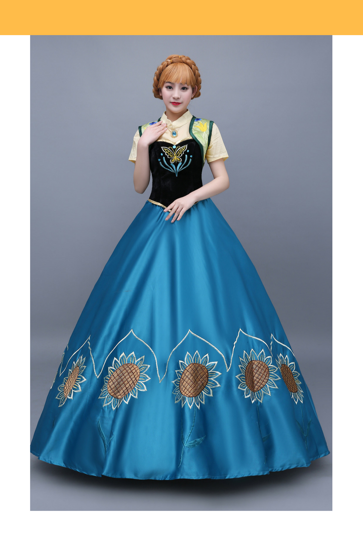 Prevención explotar Asistencia Frozen Fever Anna Embroidered Cosplay Costume - Cosrea Cosplay