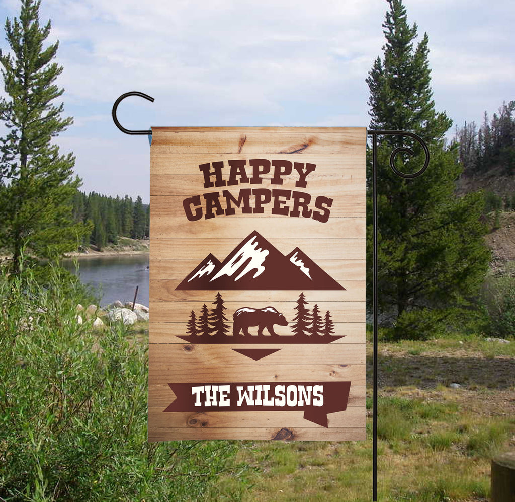 Download Personalized Camping Flag - Happy Campers - Forest Nature ...