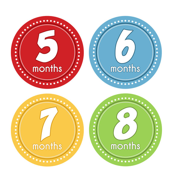 Primary Colored Baby Month Stickers – INKtropolis