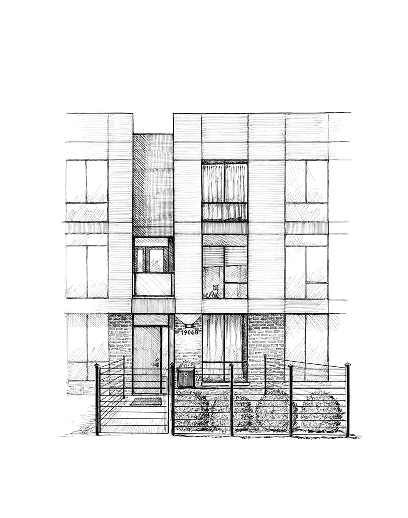 modern townhome drawing