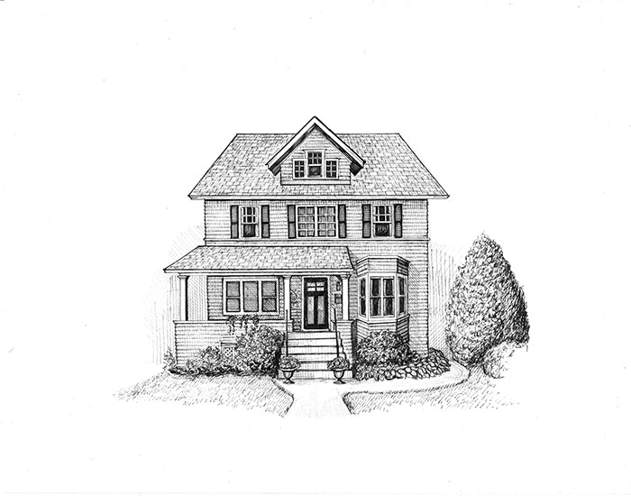 Drawing of house Cut Out Stock Images & Pictures - Alamy