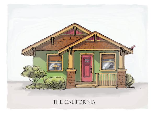 california bungalow drawing