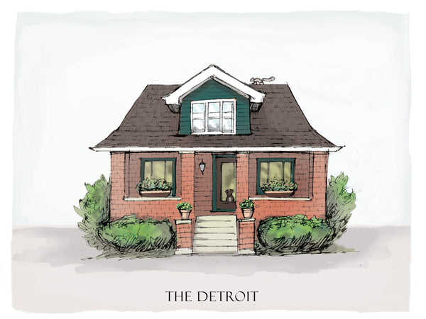 detroit bungalow drawing