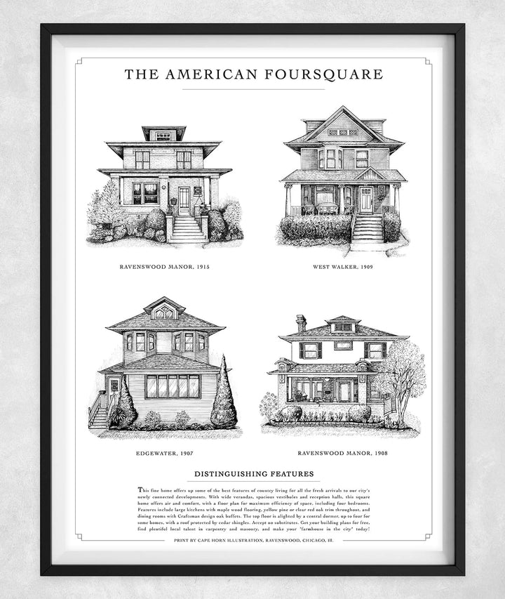 American Foursquare illustration