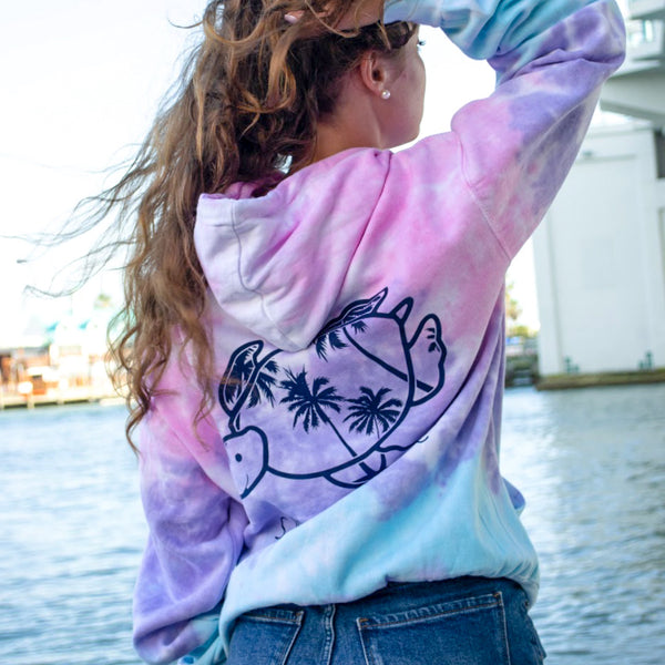 Cotton Candy Tie-Dye Hoodie - Fleece Shelly Cove | Save The Turtles Tees