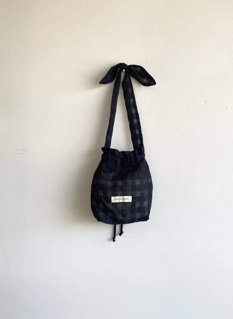 Eliza Faulkner Designs Inc. Black Gingham Linen Mini Bunni Bag