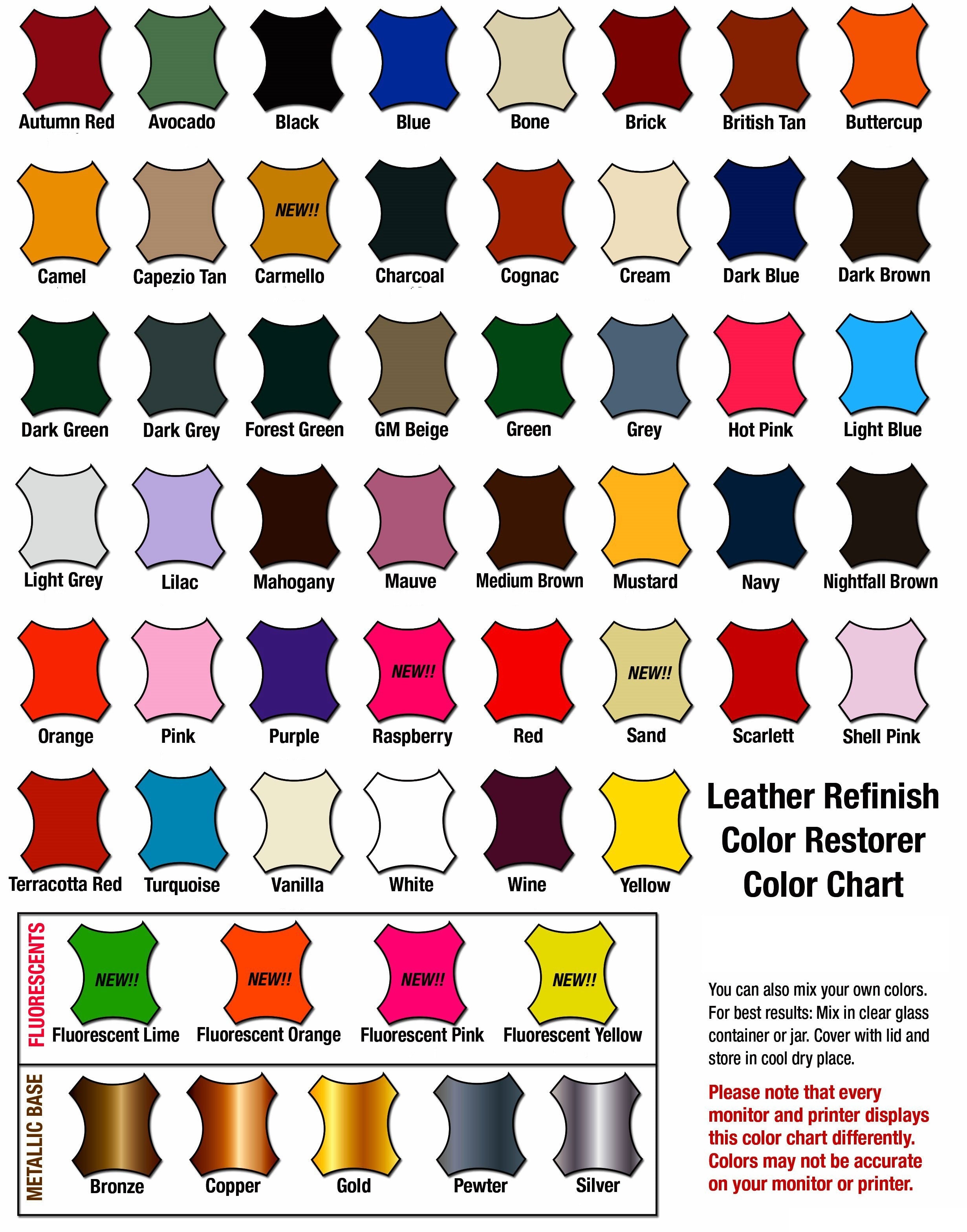 Saphir Color Chart