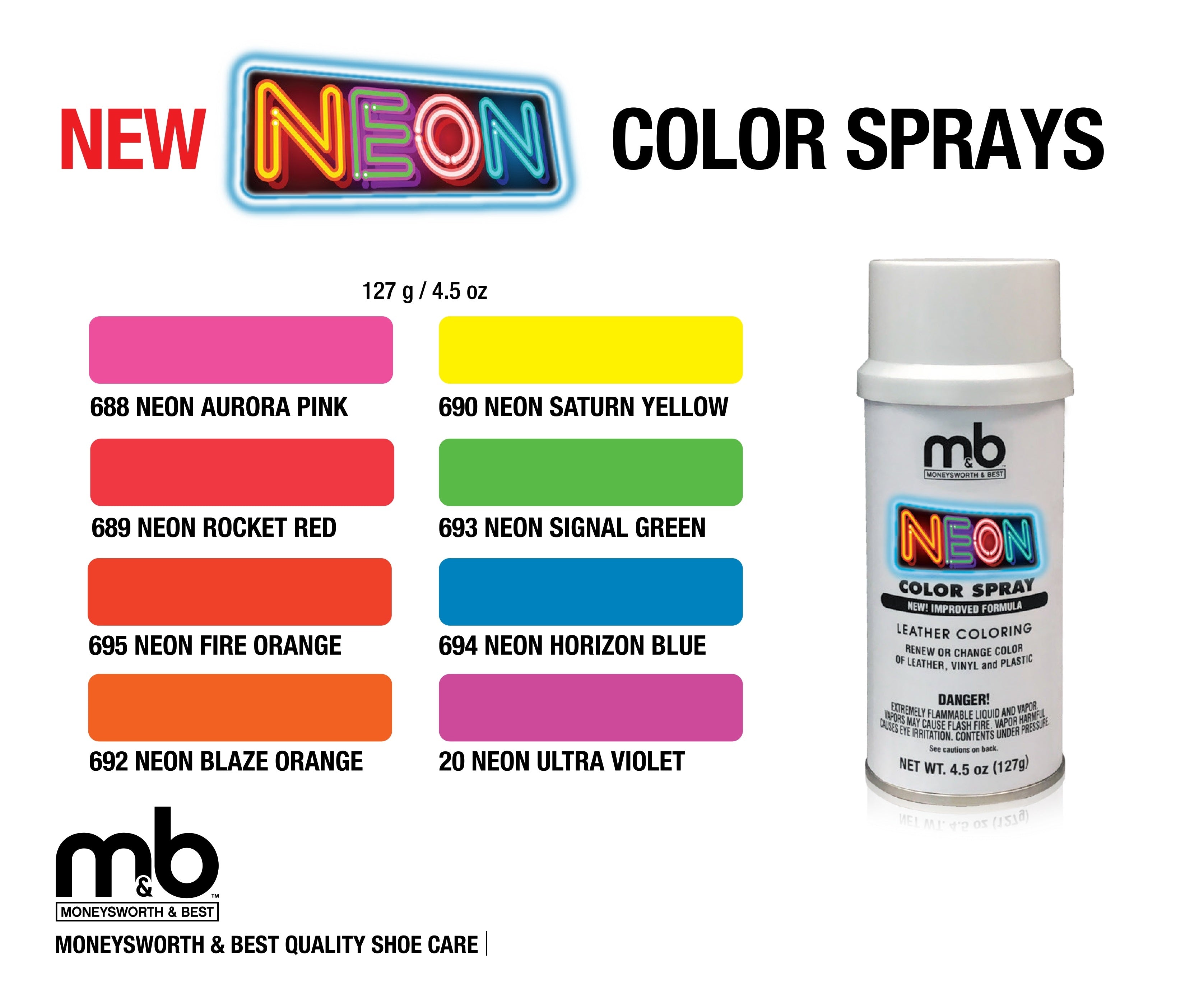 Brillo Leather Color Spray Dye Chart