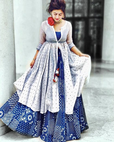 cotton anarkali dress pattern
