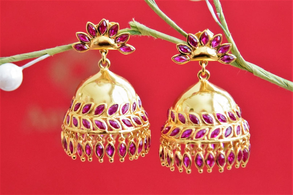 Bindhani Women's Gold-Plated Chandelier Meenakari Chandbali Earrings