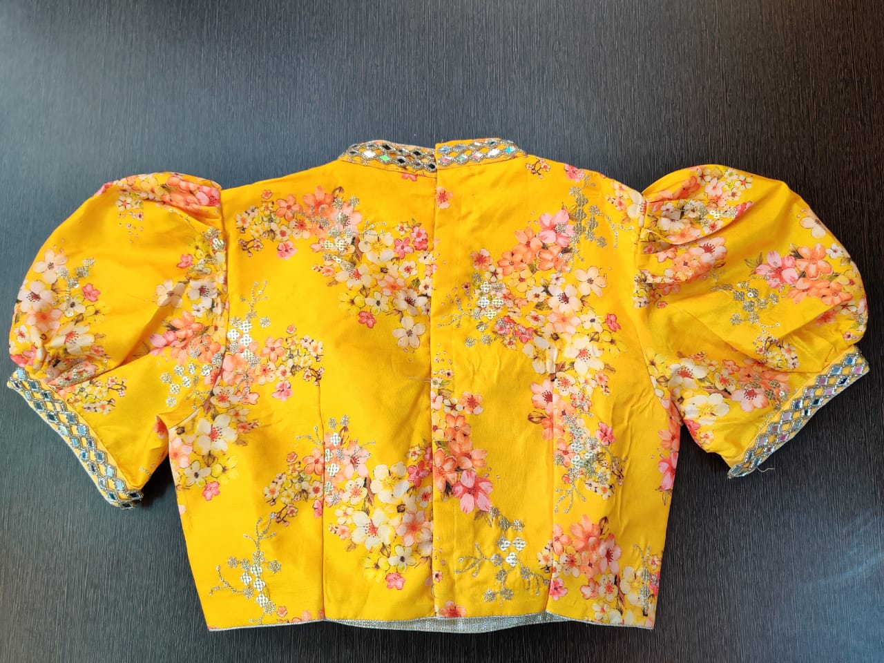 yellow floral blouse with sleeves