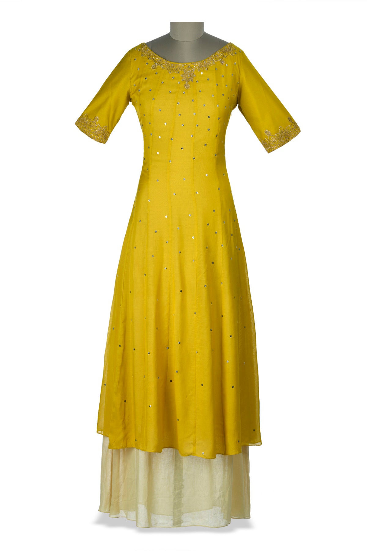 cream yellow dress