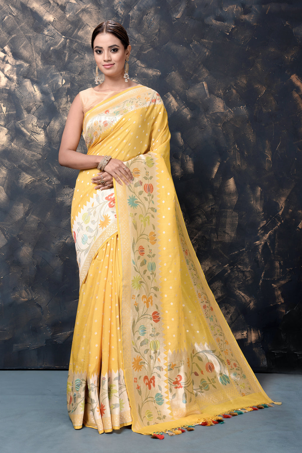 Shop Blush Pink Tussar Khadi Georgette Banarasi Saree Online in