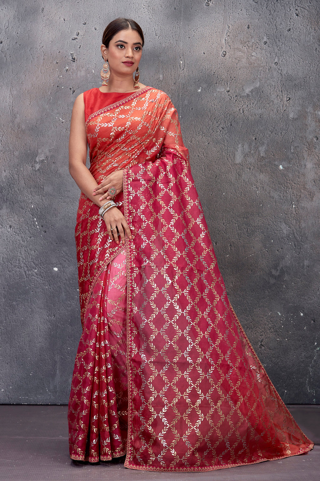 Pastel Handloom Tissue Kota Doria Real Zari Bird Design Saree - Buy Now