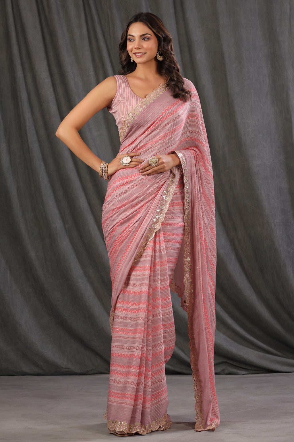 Buy Online Green Bandhej Print Modal Silk Sari with Red Ajrak Pallu – Pure  Elegance