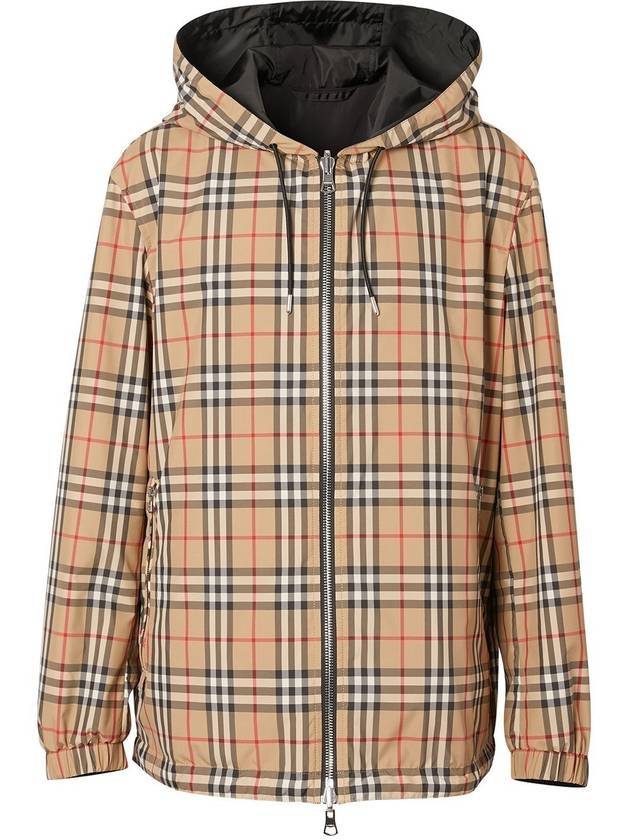 Reversible Vintage Check Hooded Jacket Archive Beige 1484