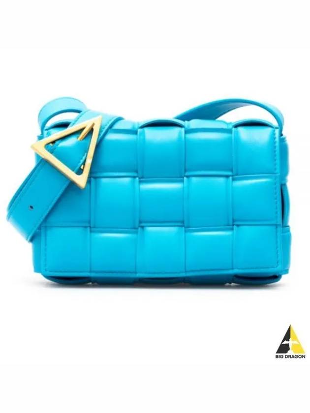 Gold Padded Cassette Cross Bag Blue 1422