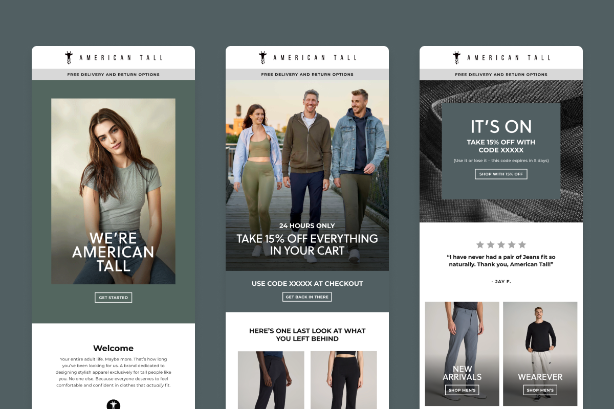 American Tall discount emails