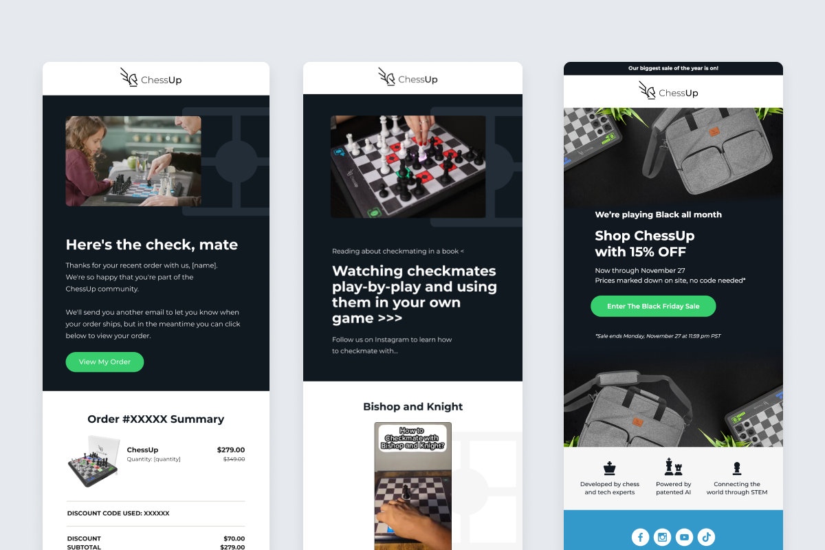 ChessUp email marketing examples
