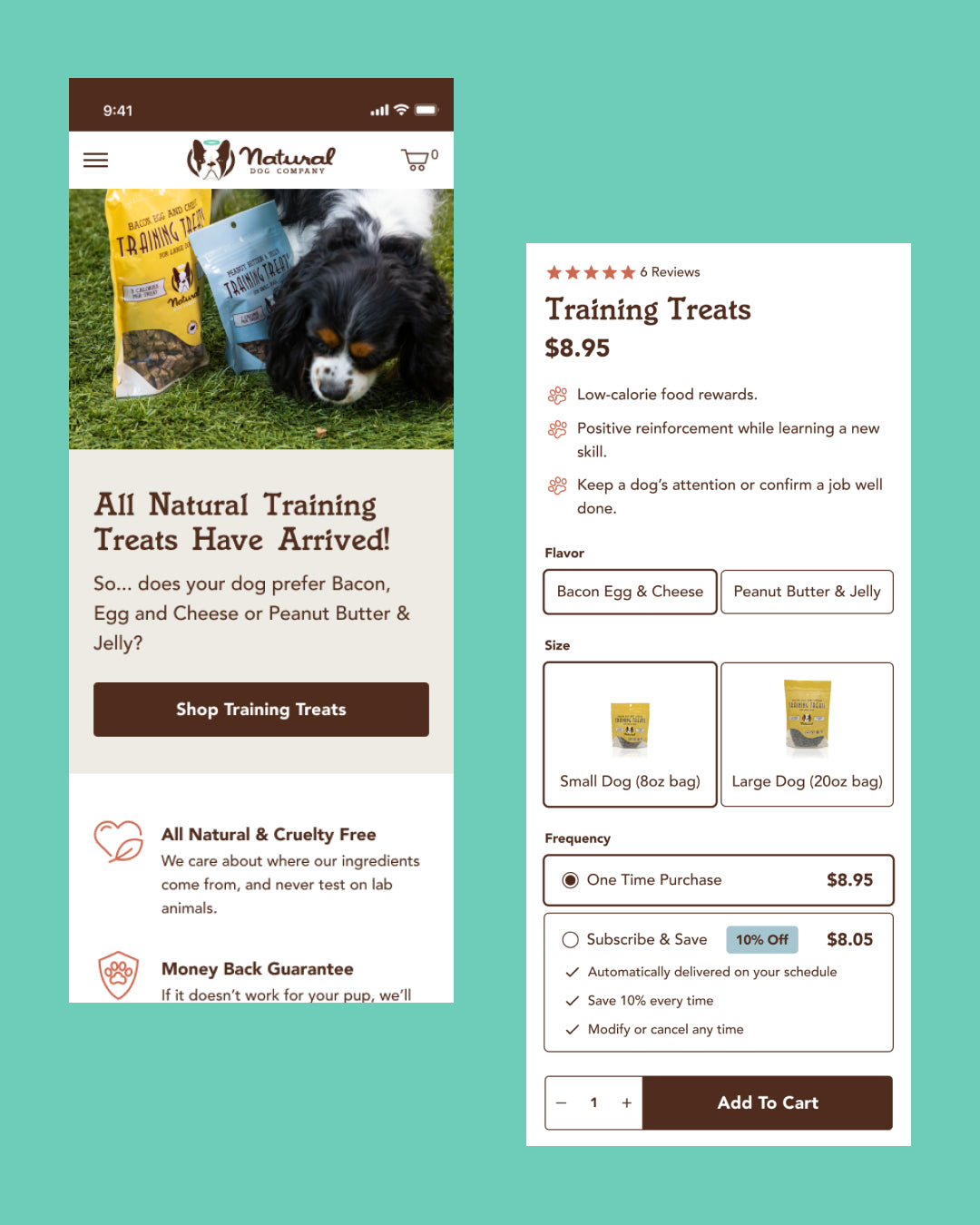 Natural Dog checkout page