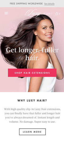 Luxy Hair Mobile View
