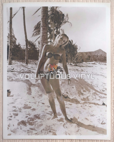 Barbara Bouchet - 1960's Full Body Bikini Island Photo.