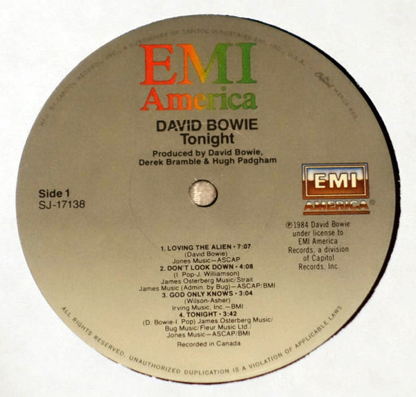 David Bowie ‎– Tonight (1984) – Voluptuous Vinyl Records