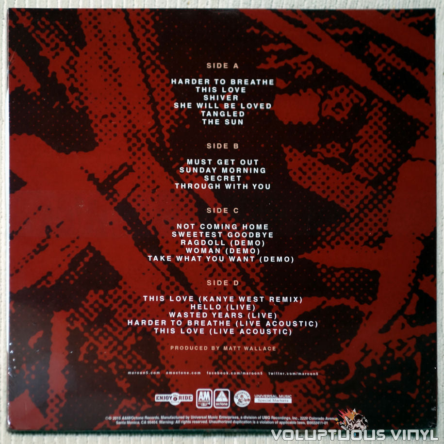 Maroon 5 - Songs About Jane (2015) 2xLP, Tri-color Swirl SEALED Vinyl ...