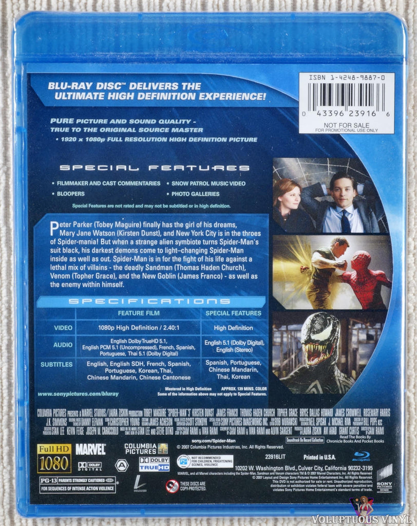 Spider-Man 3 (2007) Blu-ray – Voluptuous Vinyl Records