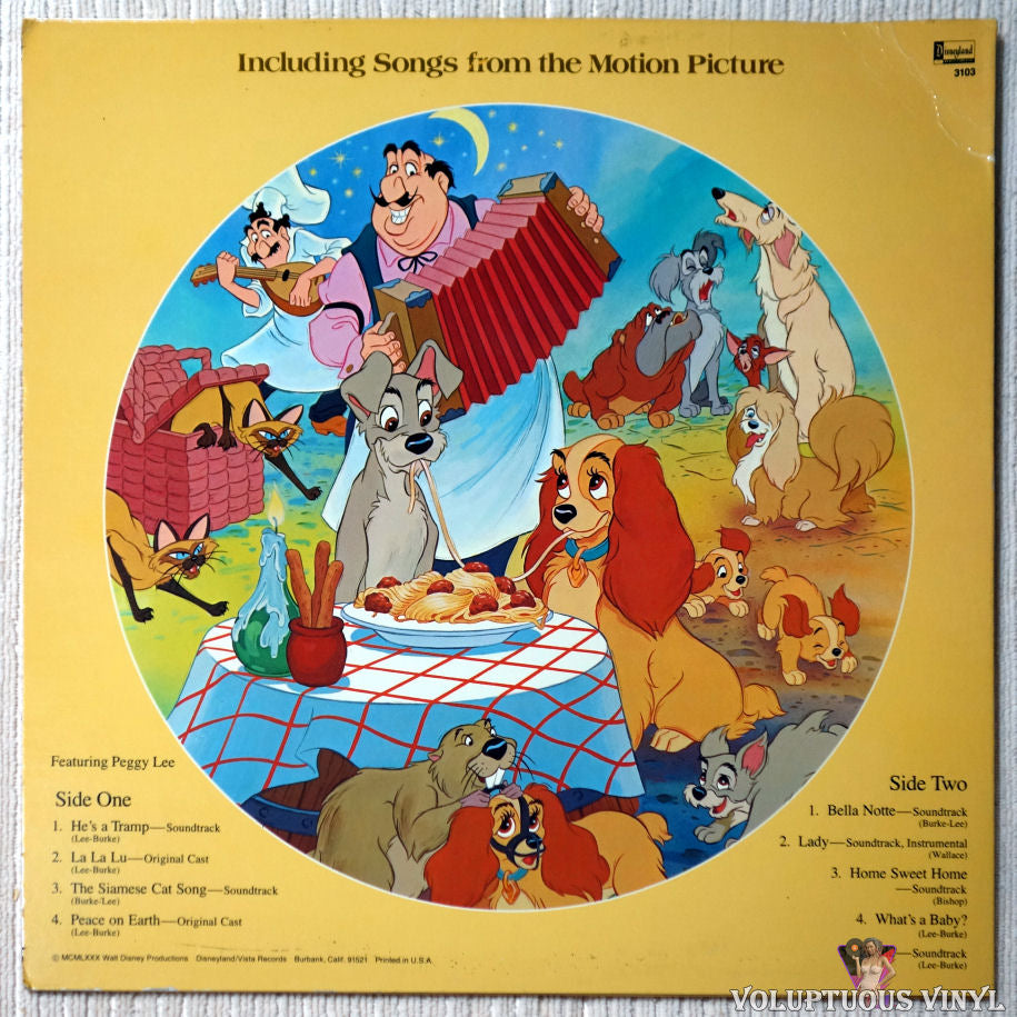 Various Featuring Peggy Lee ‎– Walt Disney's Lady And The Tramp (1980 ...