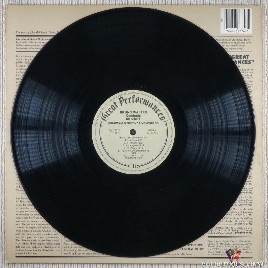 Wolfgang Amadeus Mozart, Columbia Symphony ‎– – Voluptuous Vinyl