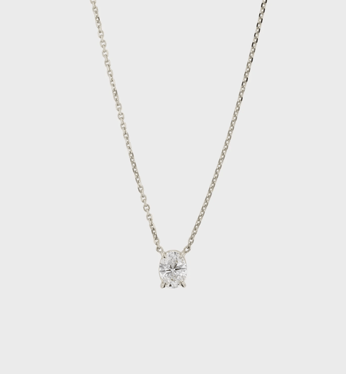 0.40 carat Oval GIA D-VVS1 Diamond Necklace