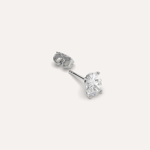 1 1/2 carat Single Oval Diamond Stud Earring