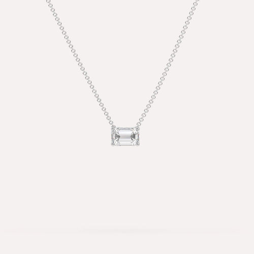 1/2 carat Emerald Floating Diamond Necklace