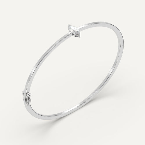 1/2 carat Marquise Diamond Solitaire, Bangle Bracelet