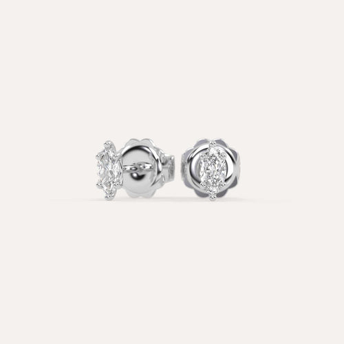 1/2 carat Marquise Diamond Stud Earrings