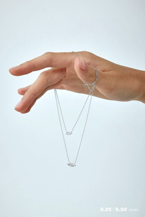 1/2 carat Marquise Floating Diamond Necklace