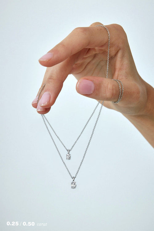 1/2 carat Oval Diamond Pendant Necklace