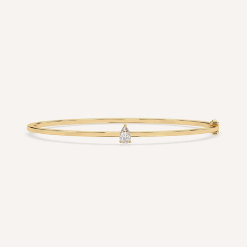 1/2 carat Pear Diamond Solitaire, Bangle Bracelet