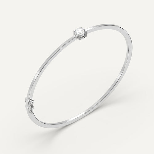 1/2 carat Round Diamond Solitaire, Bangle Bracelet