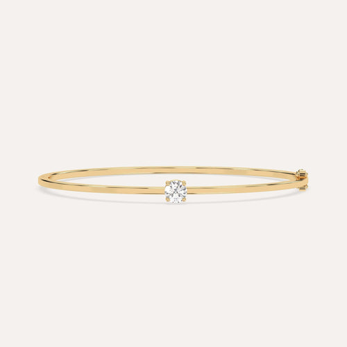 1/2 carat Round Diamond Solitaire, Bangle Bracelet